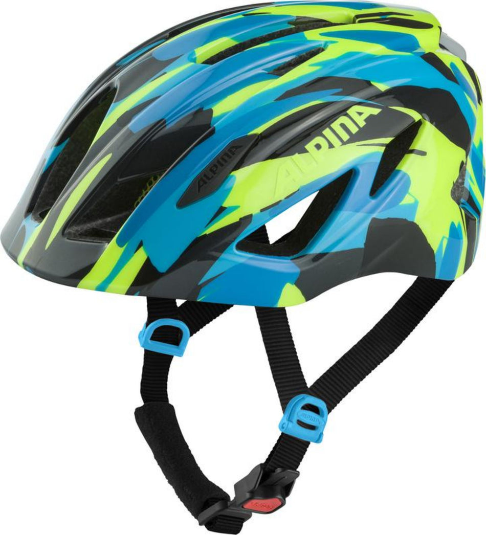 Alpina Pico Flash Kinder-Helm neon-blue green gloss 50-55 cm