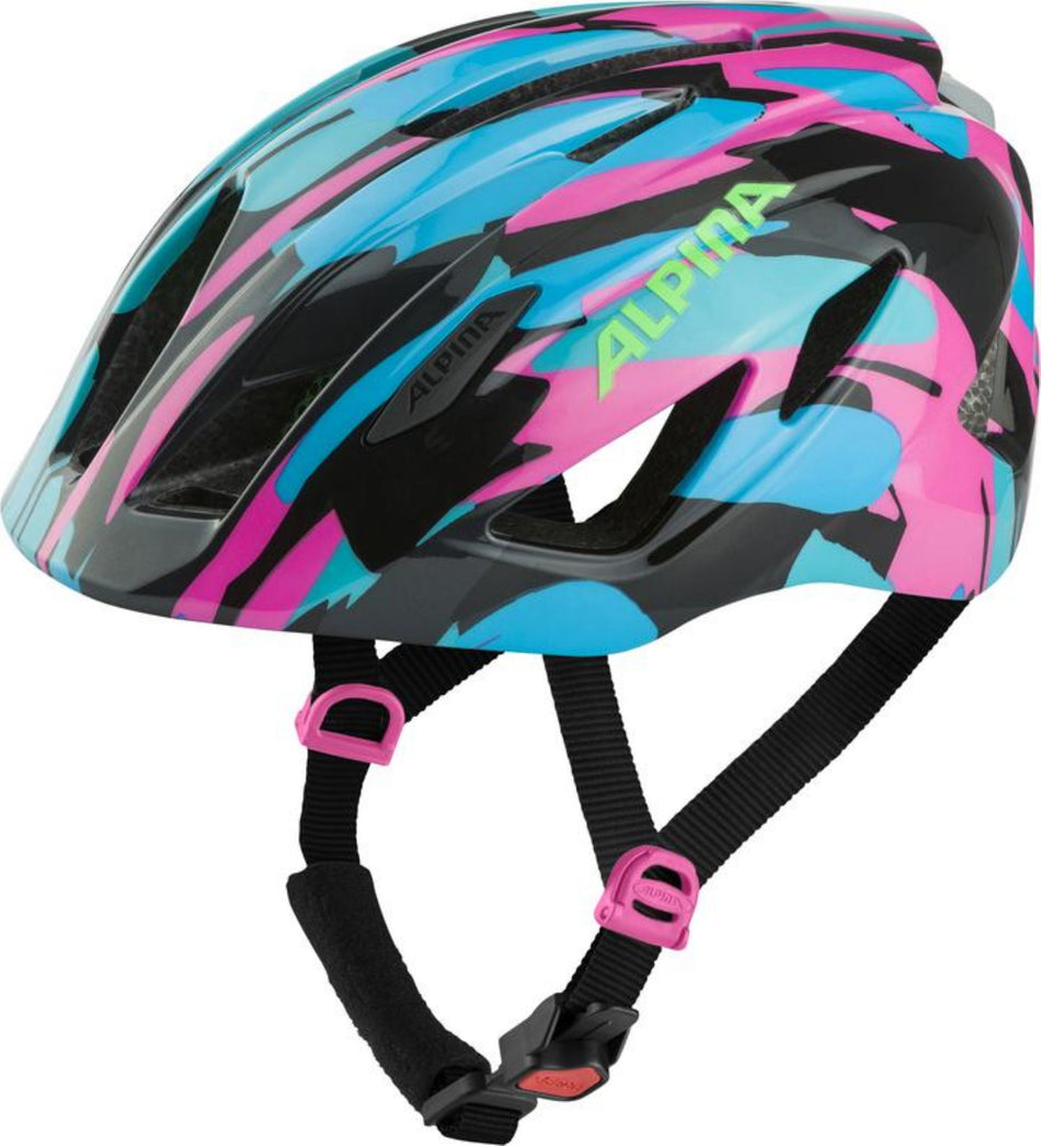 Alpina Pico Flash Kinder-Helm neon-blue pink gloss 50-55 cm