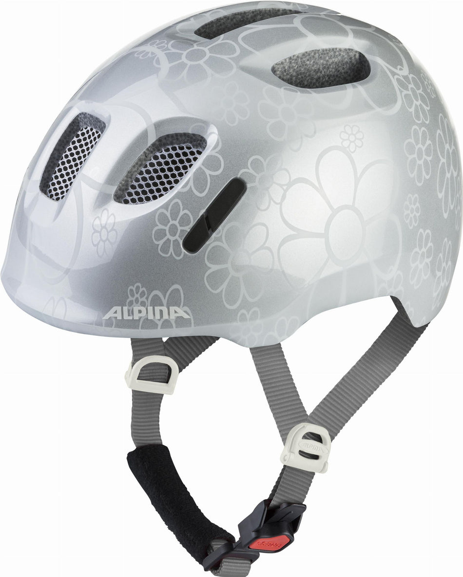 Alpina Ximo 2 Kinder-Helm silver flower gloss