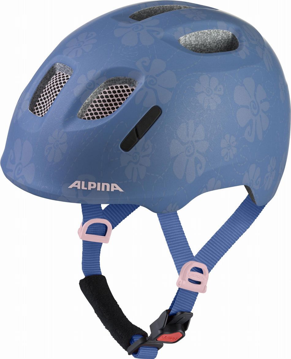 Alpina Ximo 2 LE Kinder-Helm soft blue flowers matt