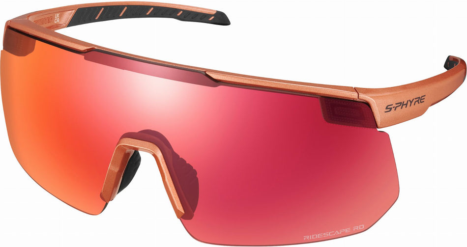Shimano S-Phyre 2 Sportbrille Metallic Orange/Ridescape Road