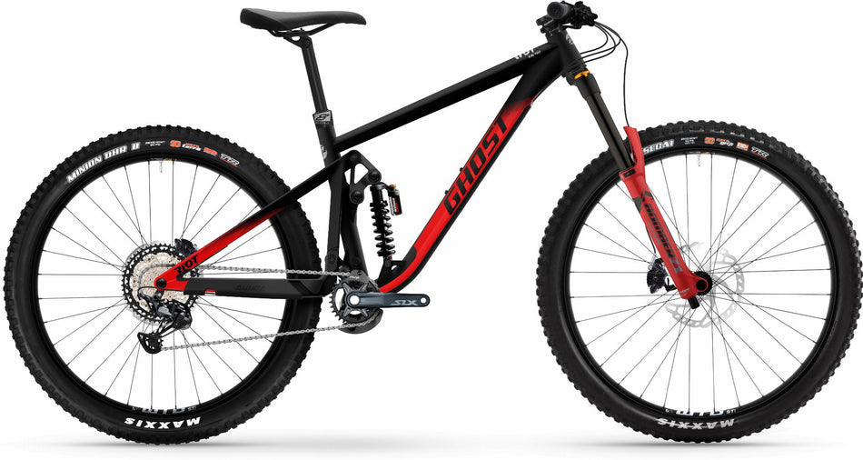 Ghost Riot EN Pro MTB-Fully black / marzocchi red - matt / glossy