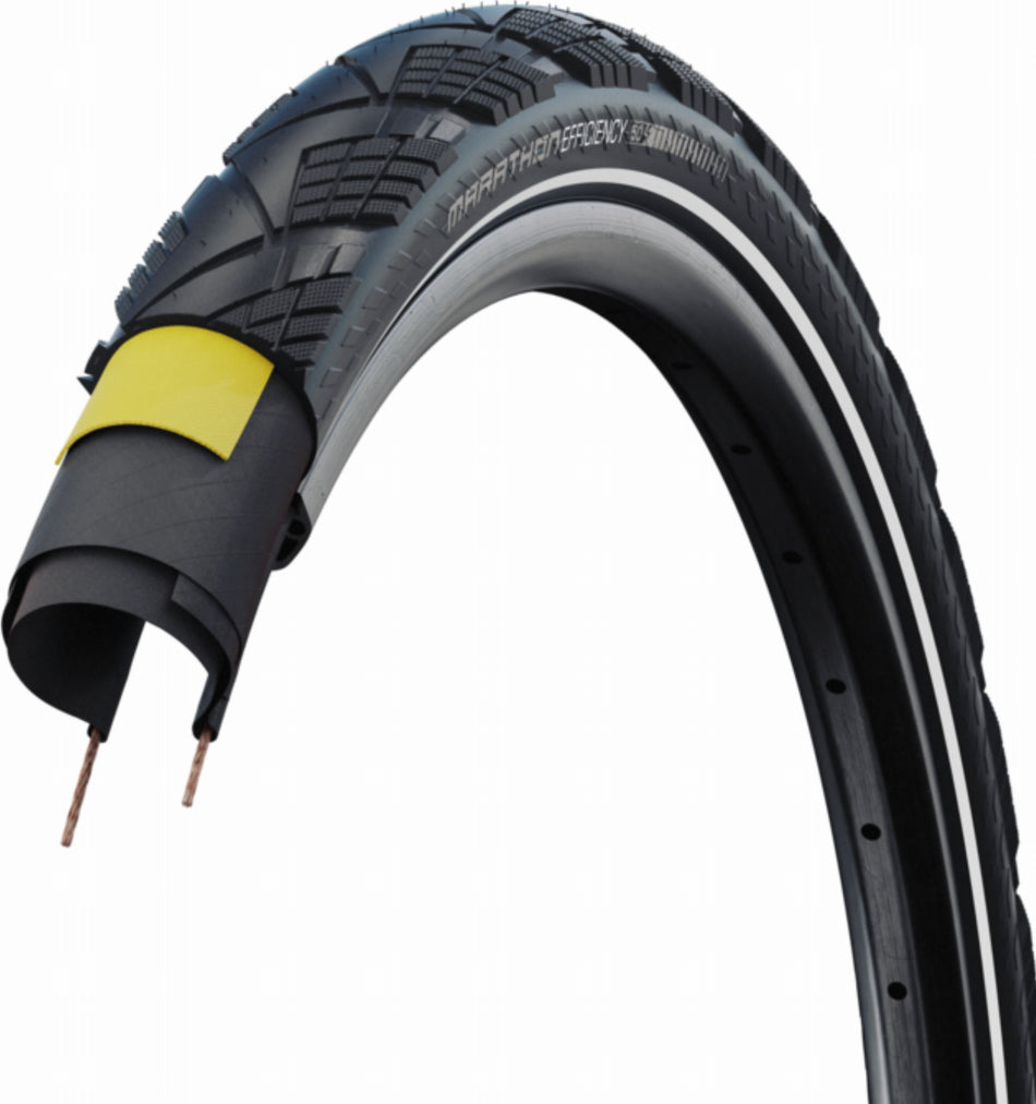 Schwalbe Marathon Efficiency V-Guard, Super Race, Tube Faltreifen 28", Addix Race schwarz/reflex 35-622