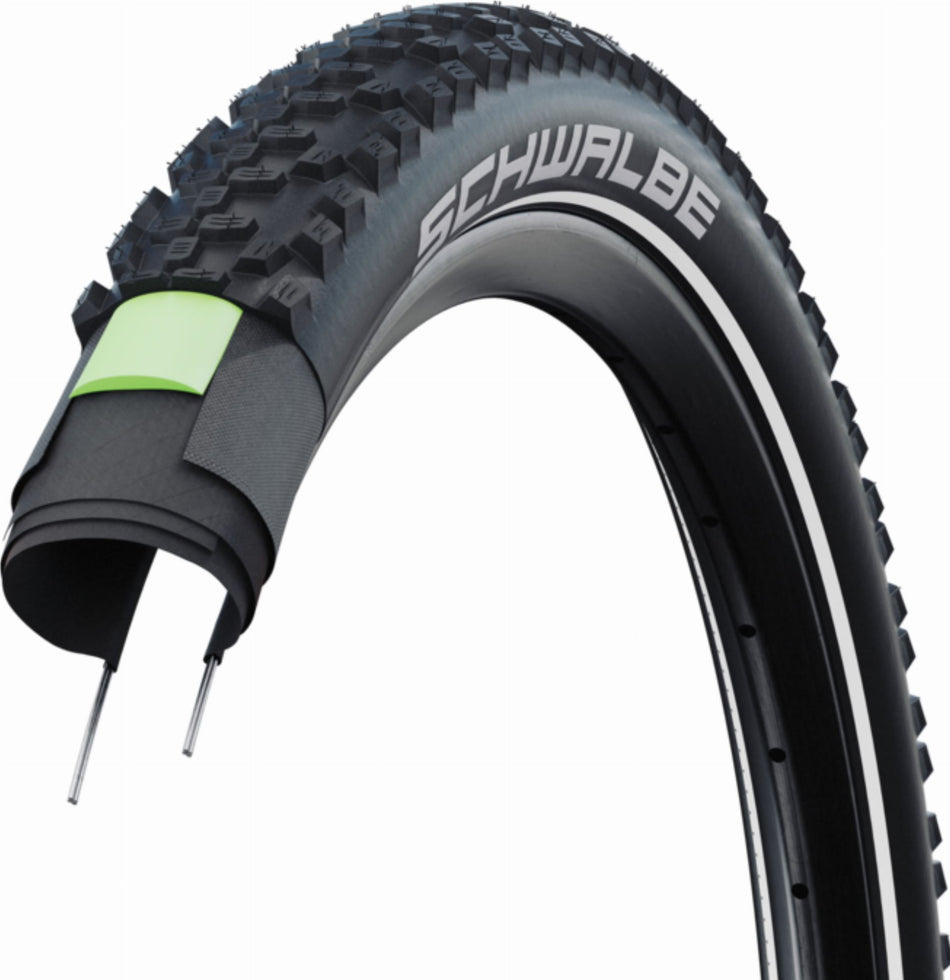 Schwalbe Smart Sam Plus GreenGuard, Double Defense, Tube Drahtreifen 26", Addix, SnakeSkin schwarz/reflex