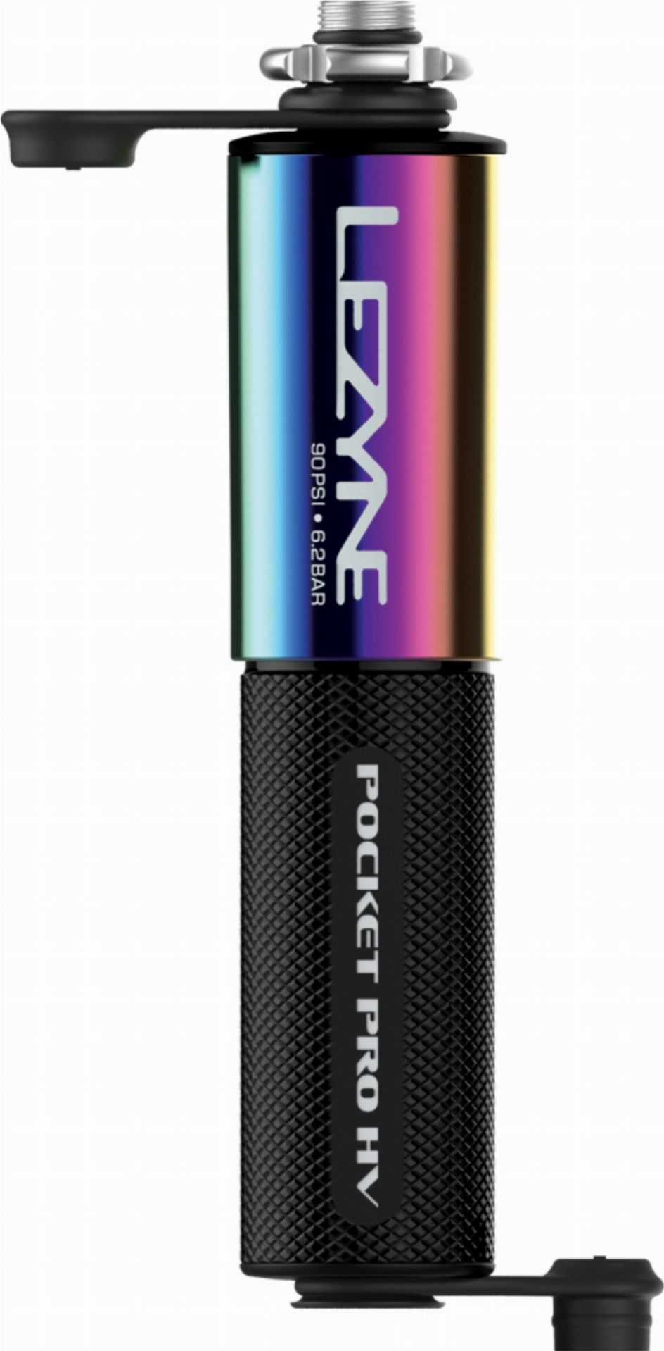 Lezyne Minipumpe CNC Pocket Drive Pro HV Neo Metallic/schwarz-glänzend
