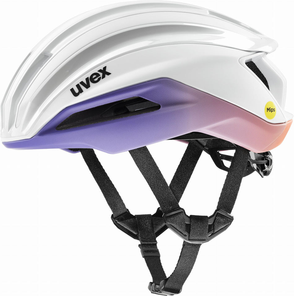 Uvex Surge Aero Mips Rennrad-Helm white-lilac apricot matt