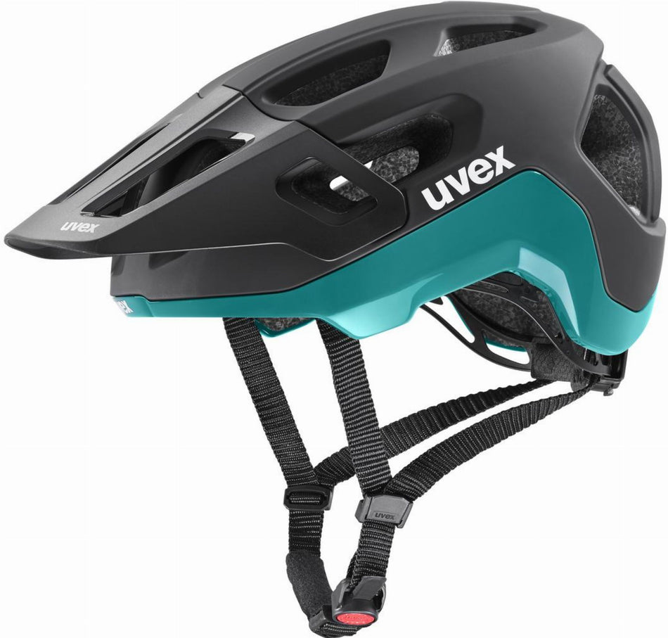 Uvex React MTB-Helm black-teal matt