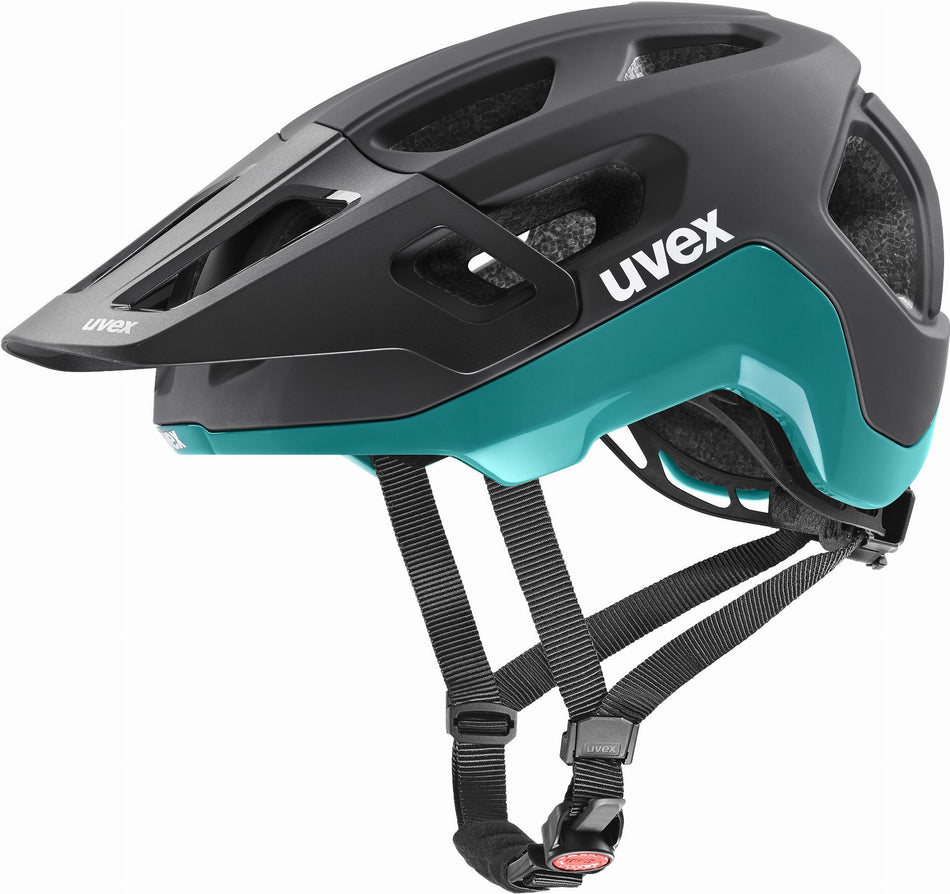 Uvex React MTB-Helm black-teal matt
