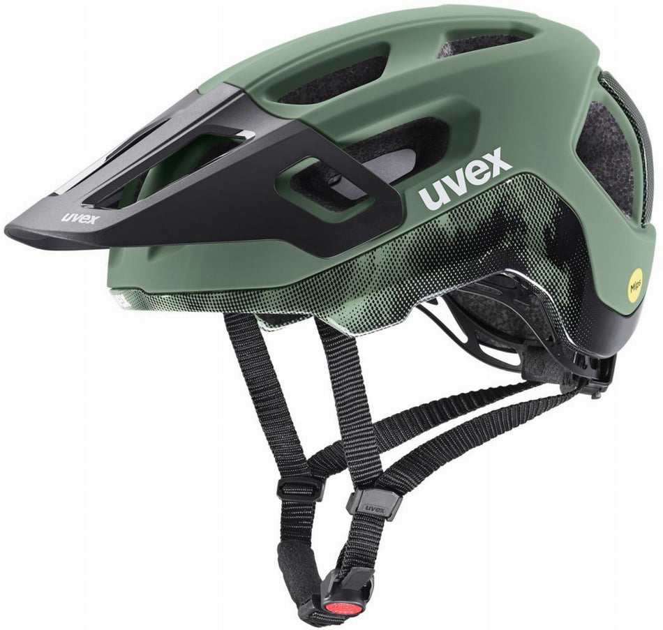 Uvex React Mips MTB-Helm moss green-black matt
