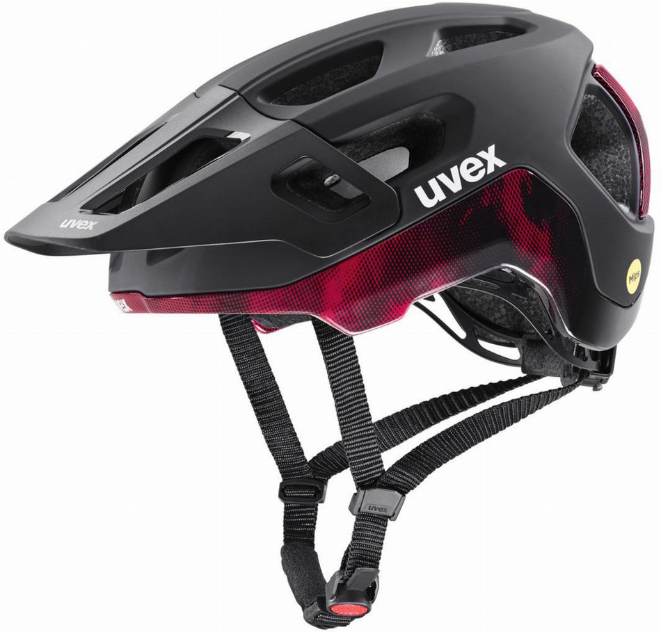 Uvex React Mips MTB-Helm black-ruby red matt