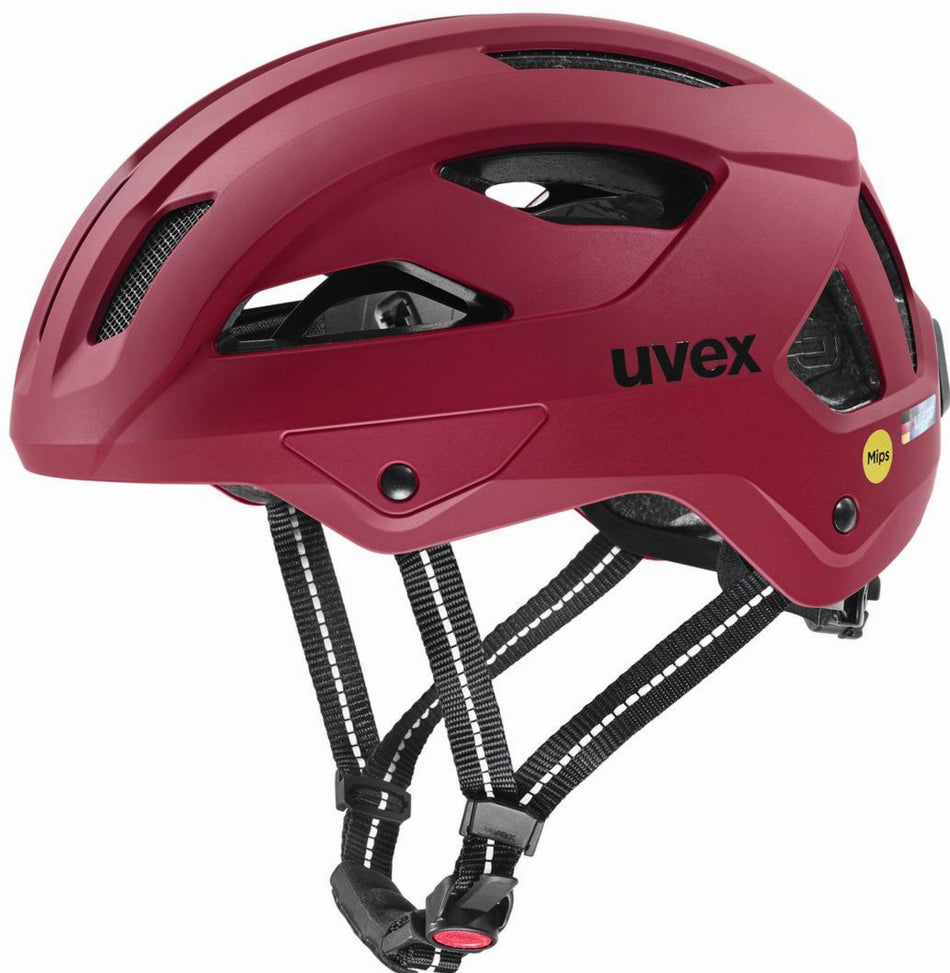 Uvex City Stride Mips Helm ruby red matt
