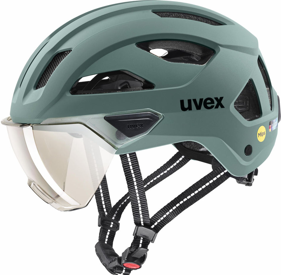Uvex Stride Visor Mips Helm sage green matt