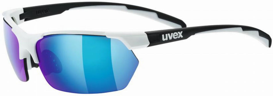 Uvex Sportstyle 114 Sportbrille white-black matt/mirror blue