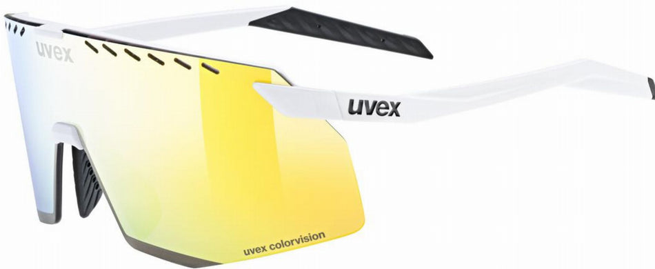 Uvex Pace Stage CV Sportbrille white matt/yummy yellow