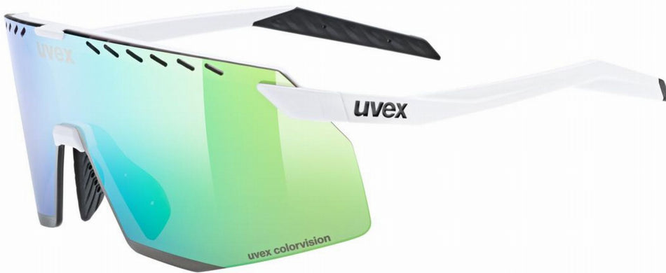Uvex Pace Stage CV Sportbrille white matt/glossy green