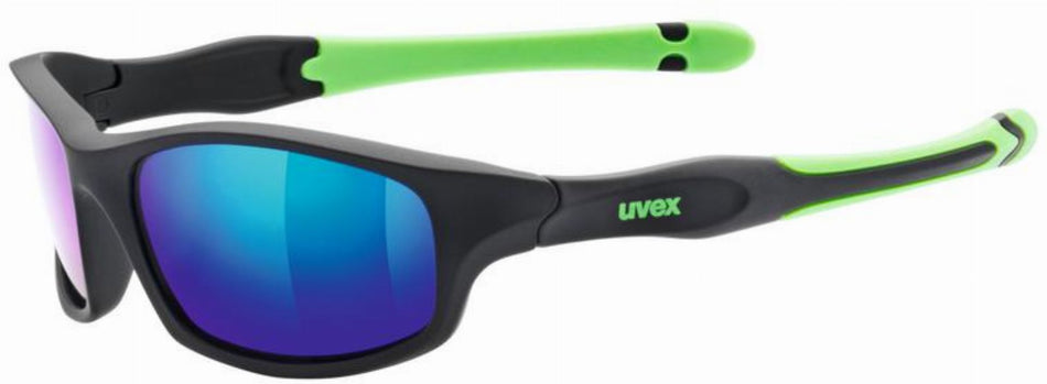 Uvex Sportstyle 507 Kinder & Jugend Brille black matt green/mirror green