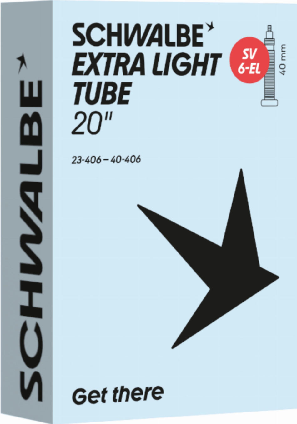 Schwalbe Extra Light Schlauch 20" NR. 6-EL schwarz ETRTO 23/40-406 SV 40 mm