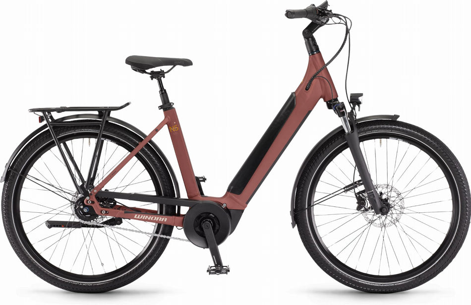 Winora Sinus N5 625 Wh E-Bike Wave 27,5" maroonred matt