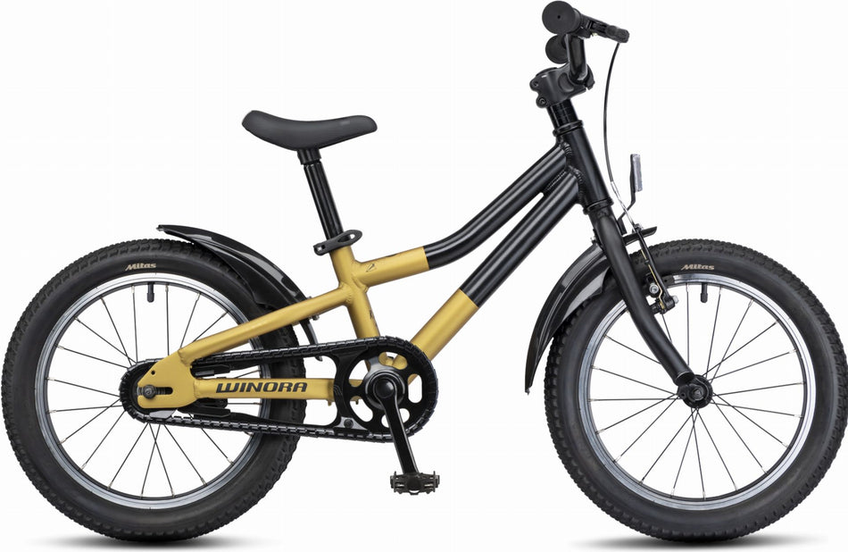 Winora Rage Kinderrad Diamant 16" gold/black chalk matte 21