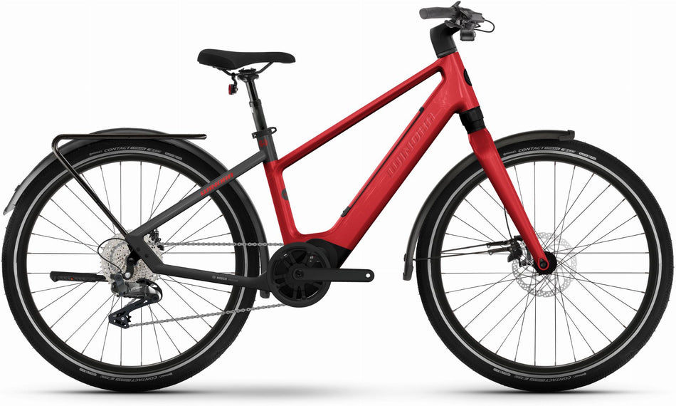Winora iRide Pure X10 400 Wh E-Bike Diamant 27,5" chrystal red/black - gloss