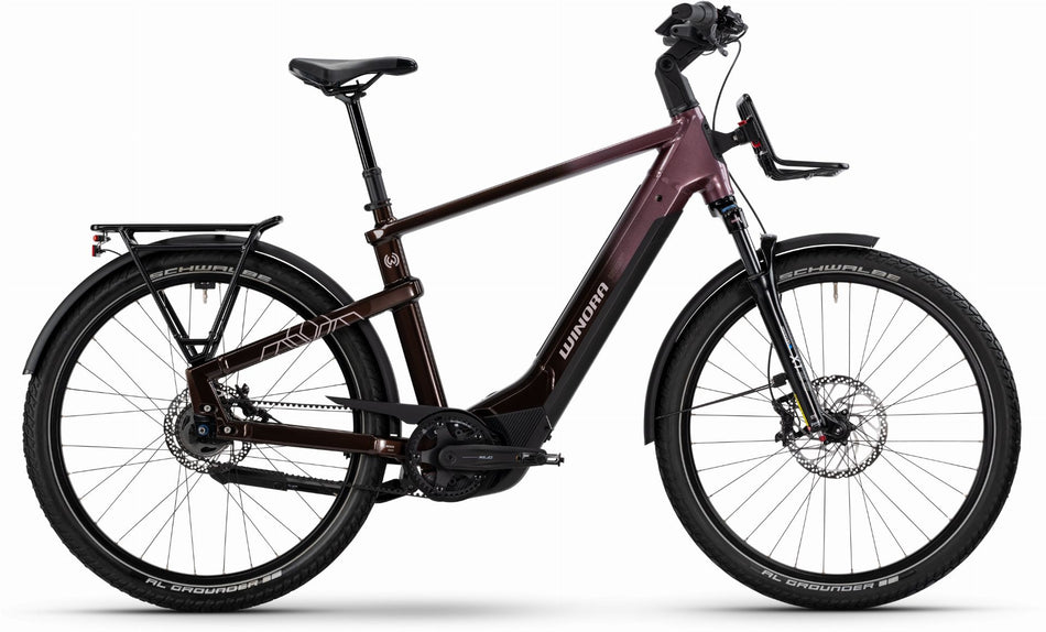 Winora Yakun R5 600 Wh E-Bike Diamant 27,5" red/violet red - gloss