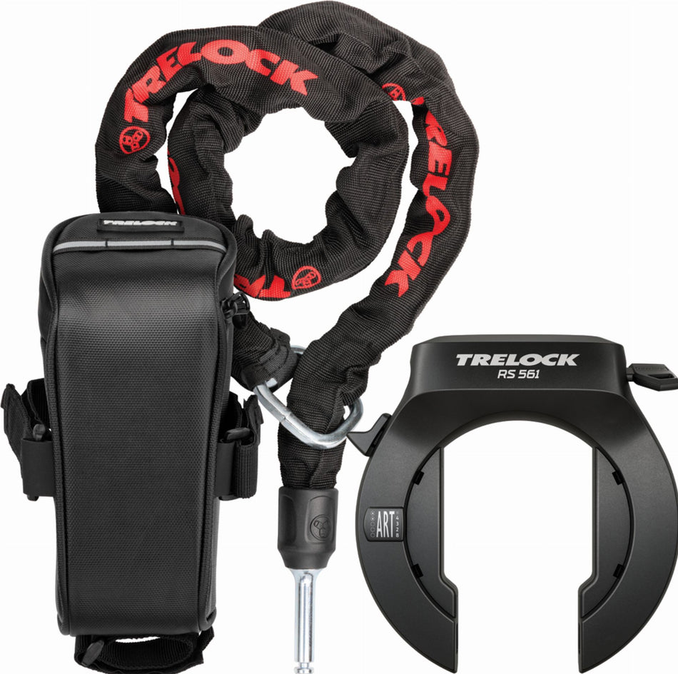 Trelock RS 561 NAZ BAL + ZR 355 100/6 inkl. Einsteckkette + Satteltasche Rahmenschloss schwarz
