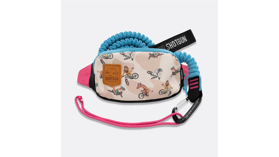 Kids Ride Shotgun MTB Tow Rope Abschleppseil mit Hüfttasche 1.7 - 3.3 m black/turquoise/pink