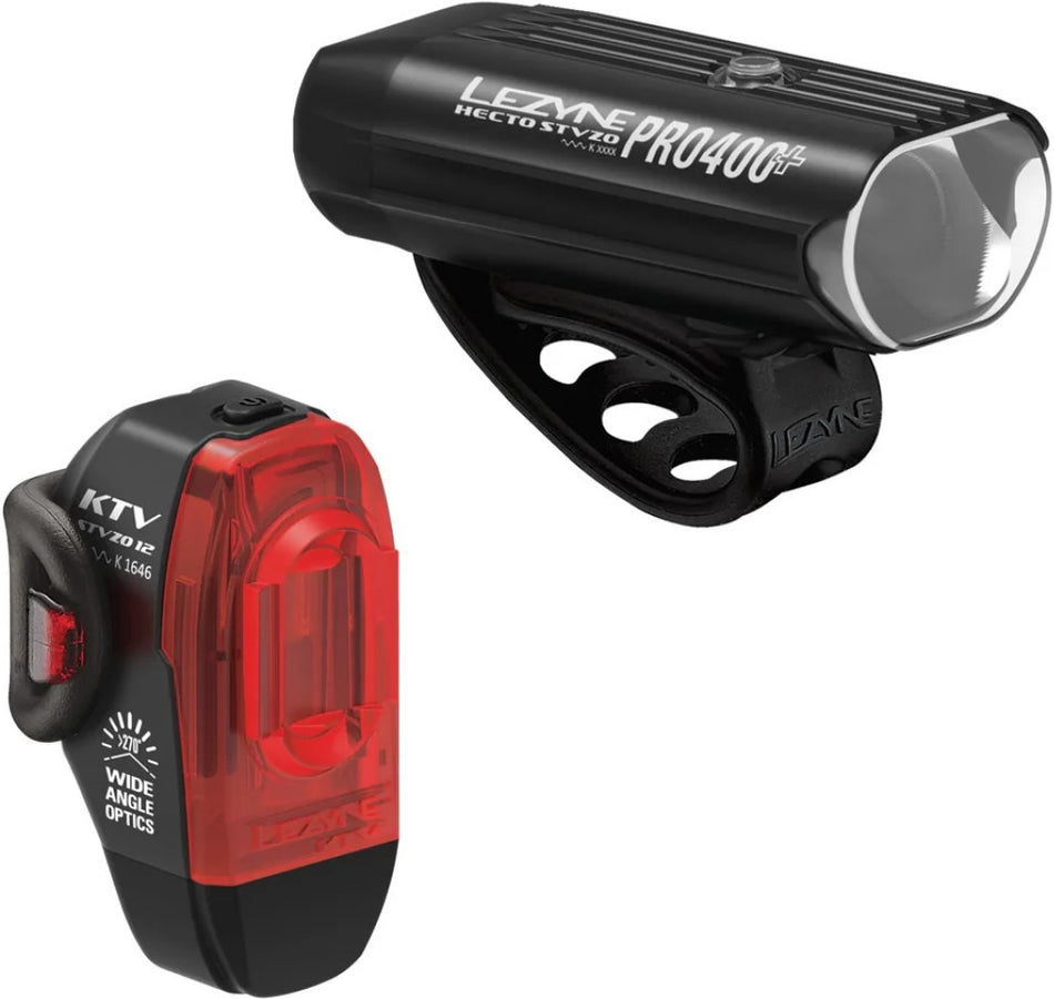 Lezyne Beleuchtungsset Hecto Drive Pro 400+ StVZO/KTV Drive StVZO schwarz