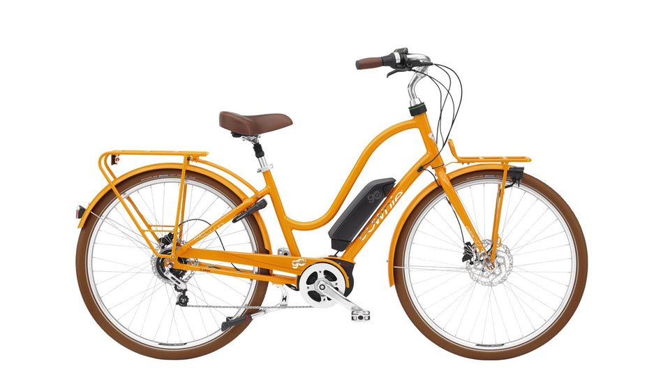 Electra Townie Commute Go! 5i EQ Step-Thru 500 Wh Retro E-Bike Wave 28" tangerine M